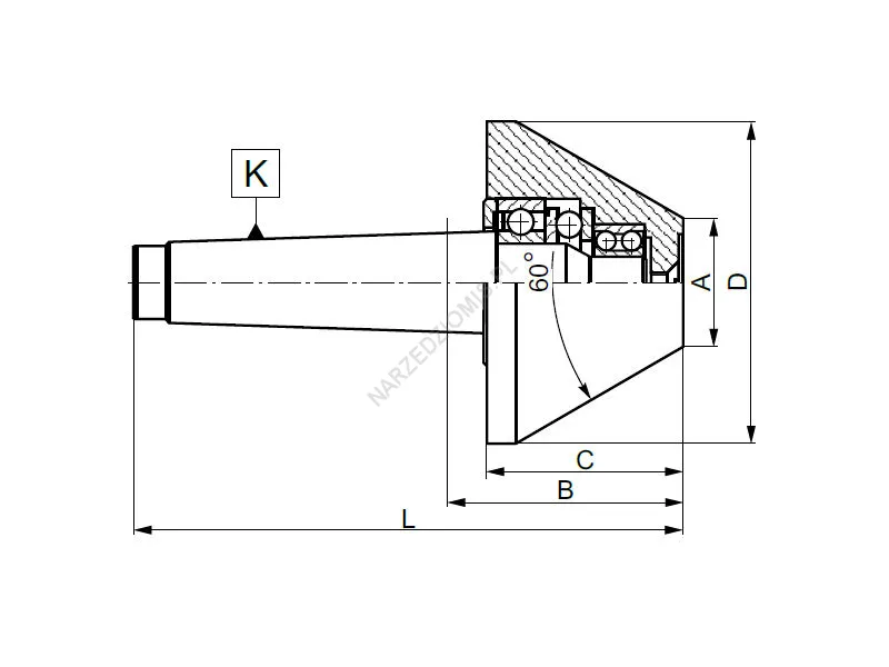 Rysunek techniczny: Kieł obrotowy do rur: T.8825 MS1 - KOLNO